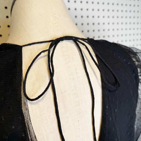 Maeve by Anthropologie | NWT Puffed Sheer-Sleeved Blouse in Black Sz. XL - Picture 9 of 13